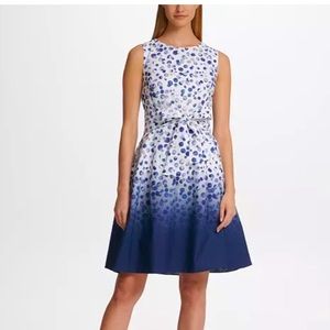 DKNY Ombre Dot Tie Fit Flare Dress, Size 10